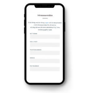 Mobil med intresseanmällansformulär